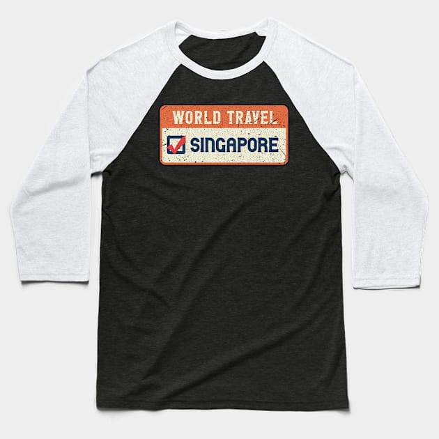 Singapore world travel Baseball T-Shirt by SerenityByAlex